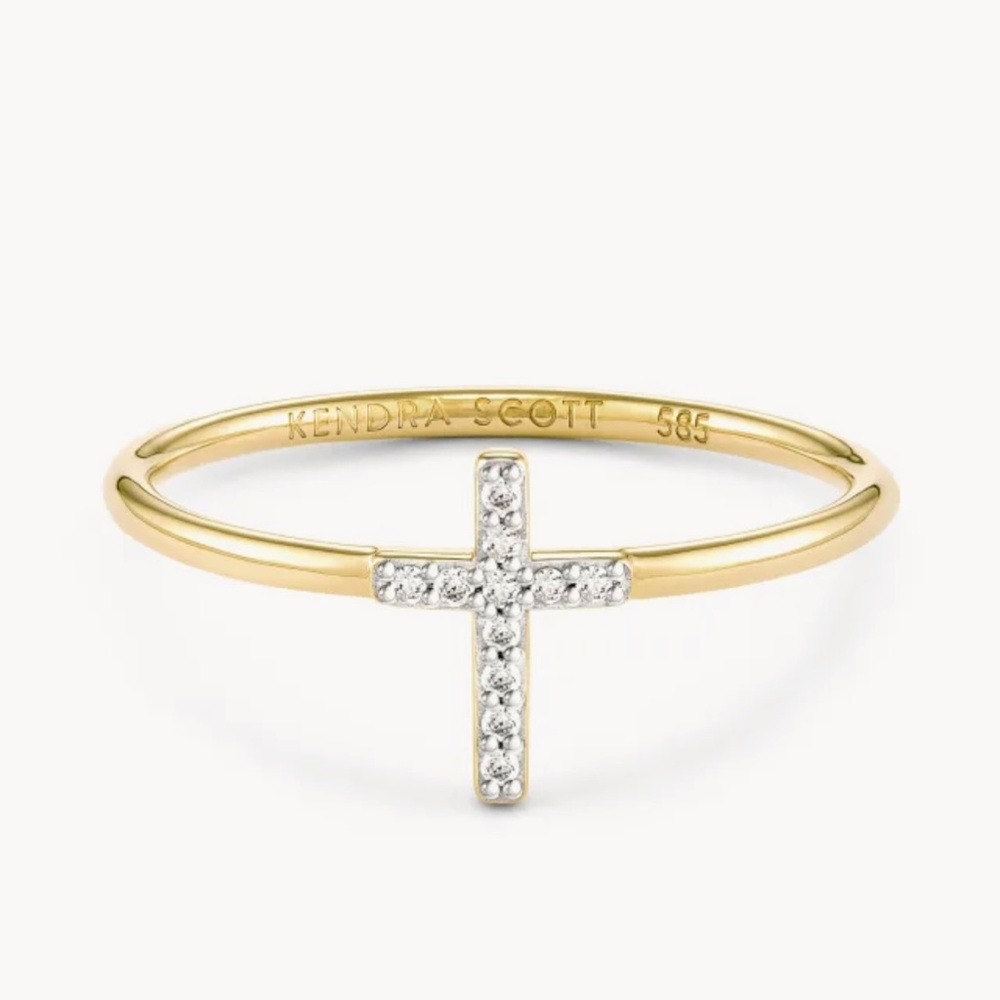 Kendra Scott Gold Band Ring in White Diamond